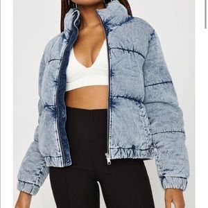 Garage Denim Puffer Jacket Size S